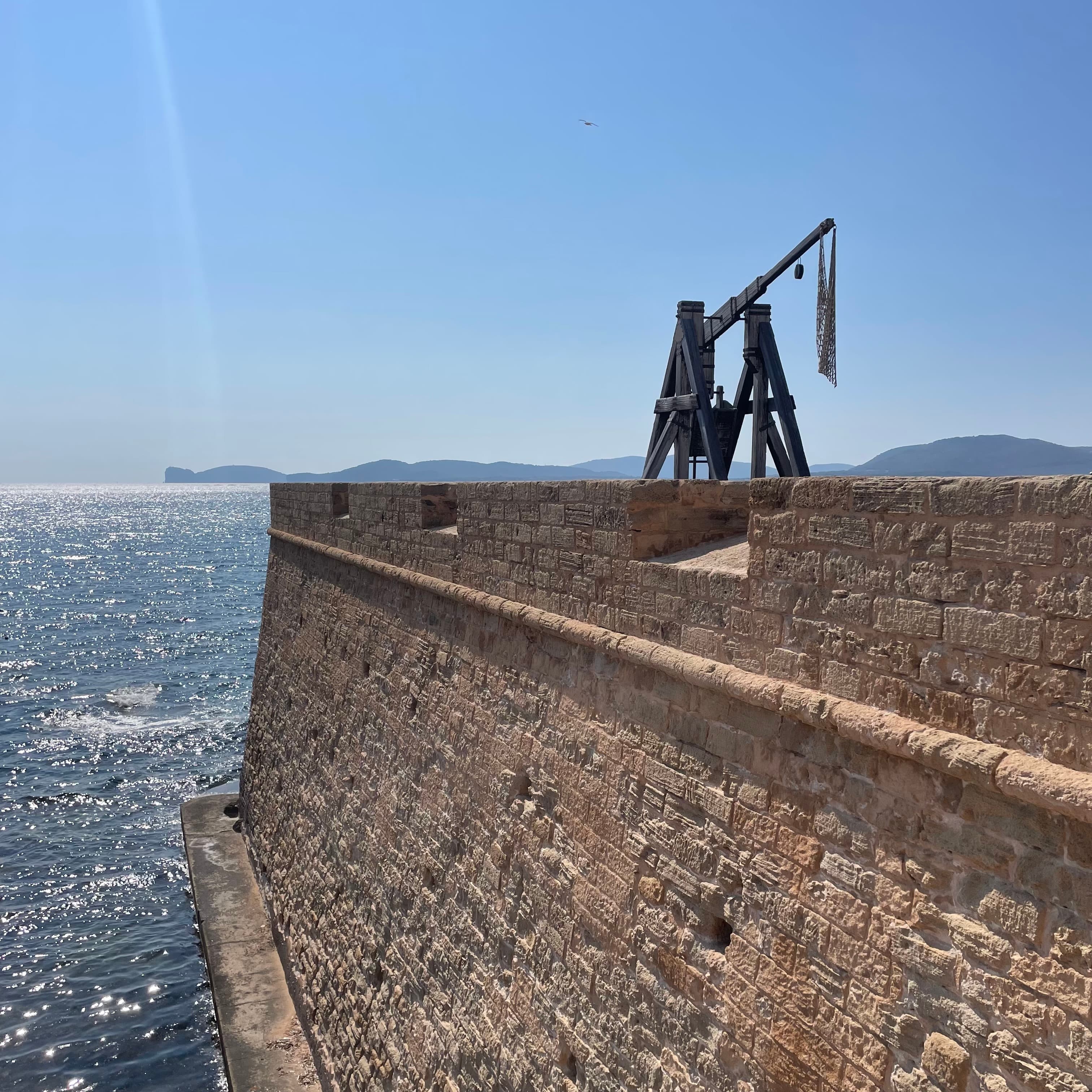 View of the sea from the mirador in Alghero, Sardegna, Italy
